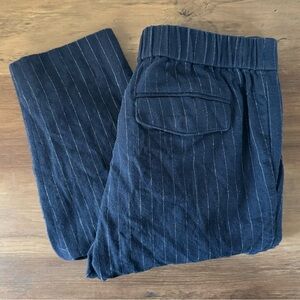 Madewell Navy Track Trousers in Pinstripe XXS
